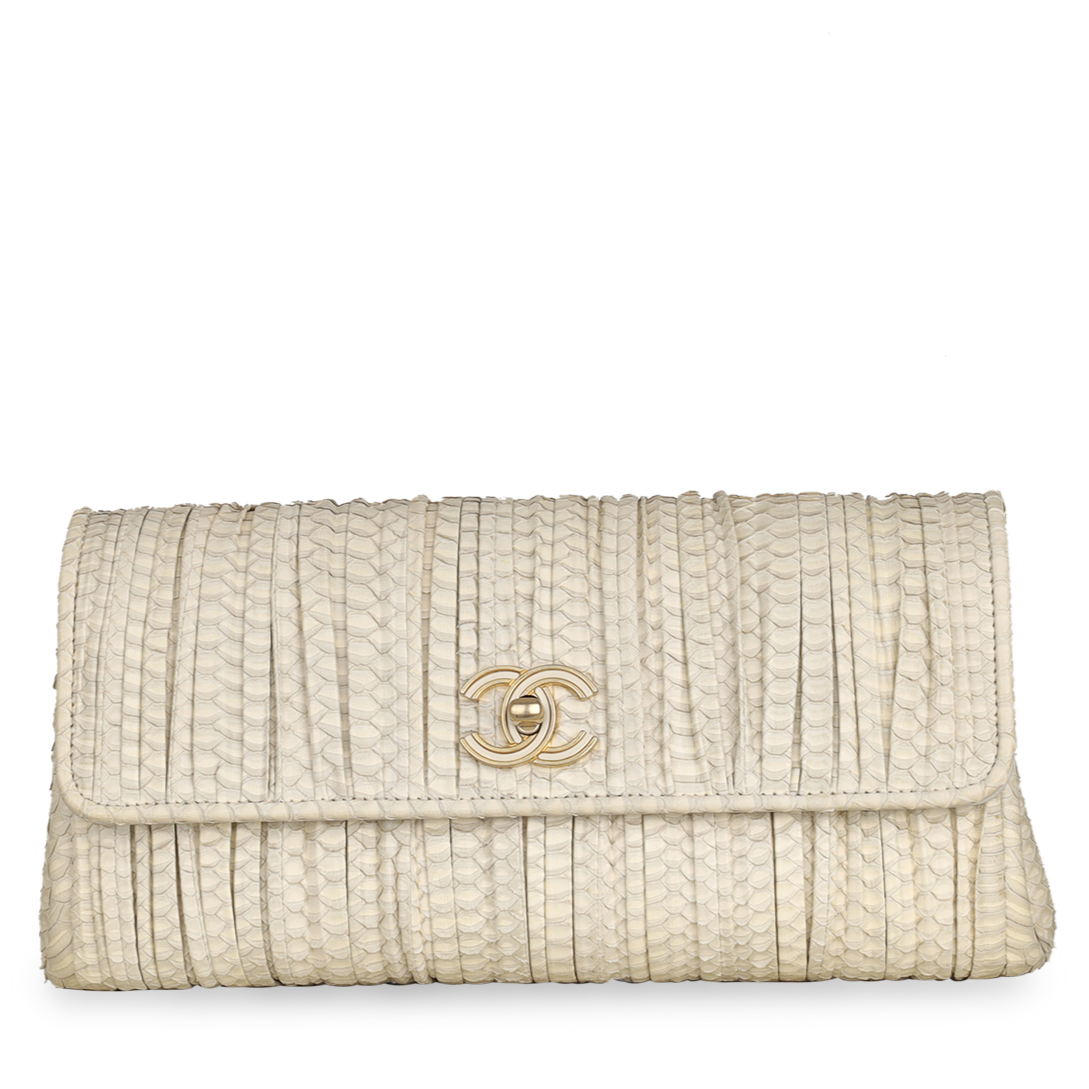 Python Pleated Flap Bag