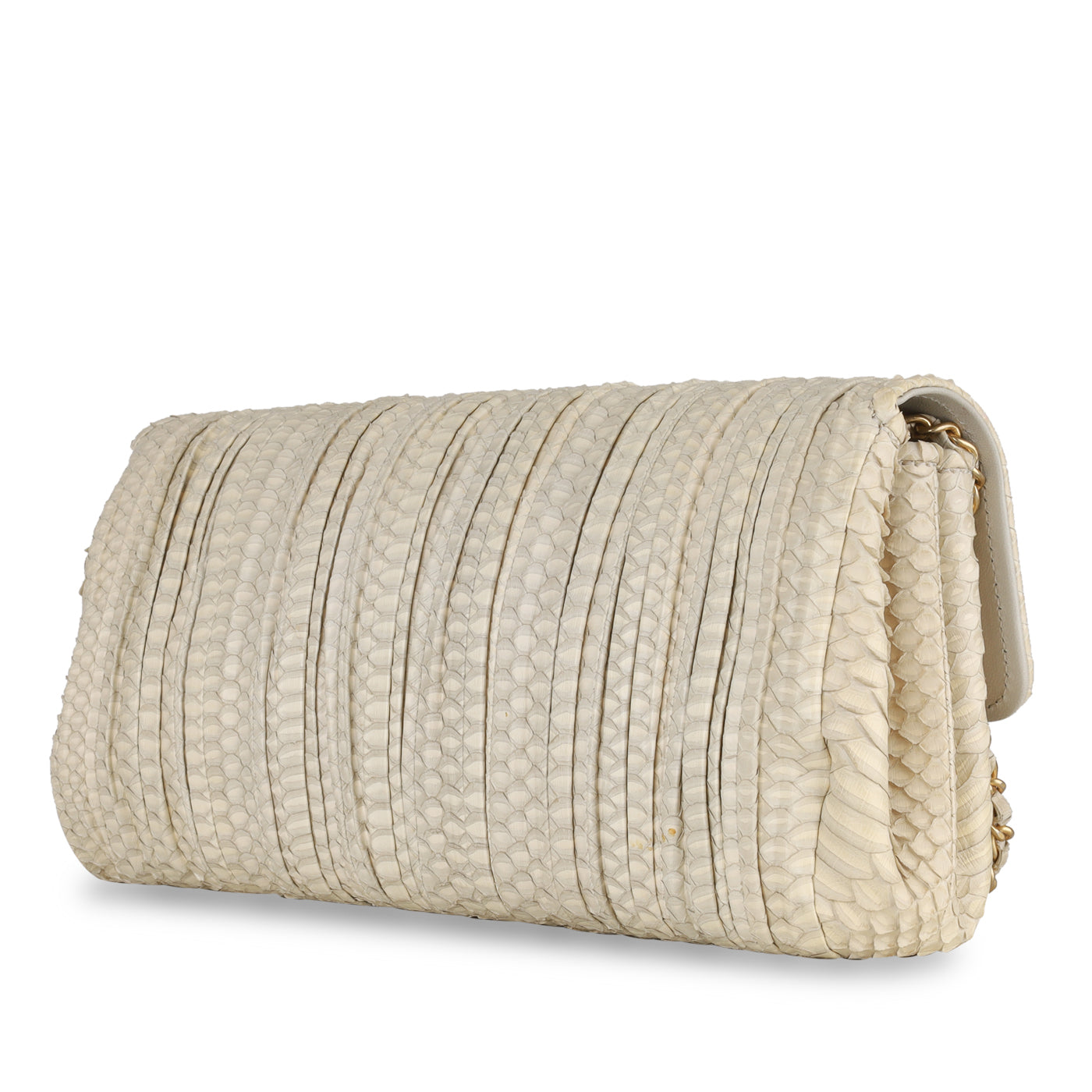 Python Pleated Flap Bag