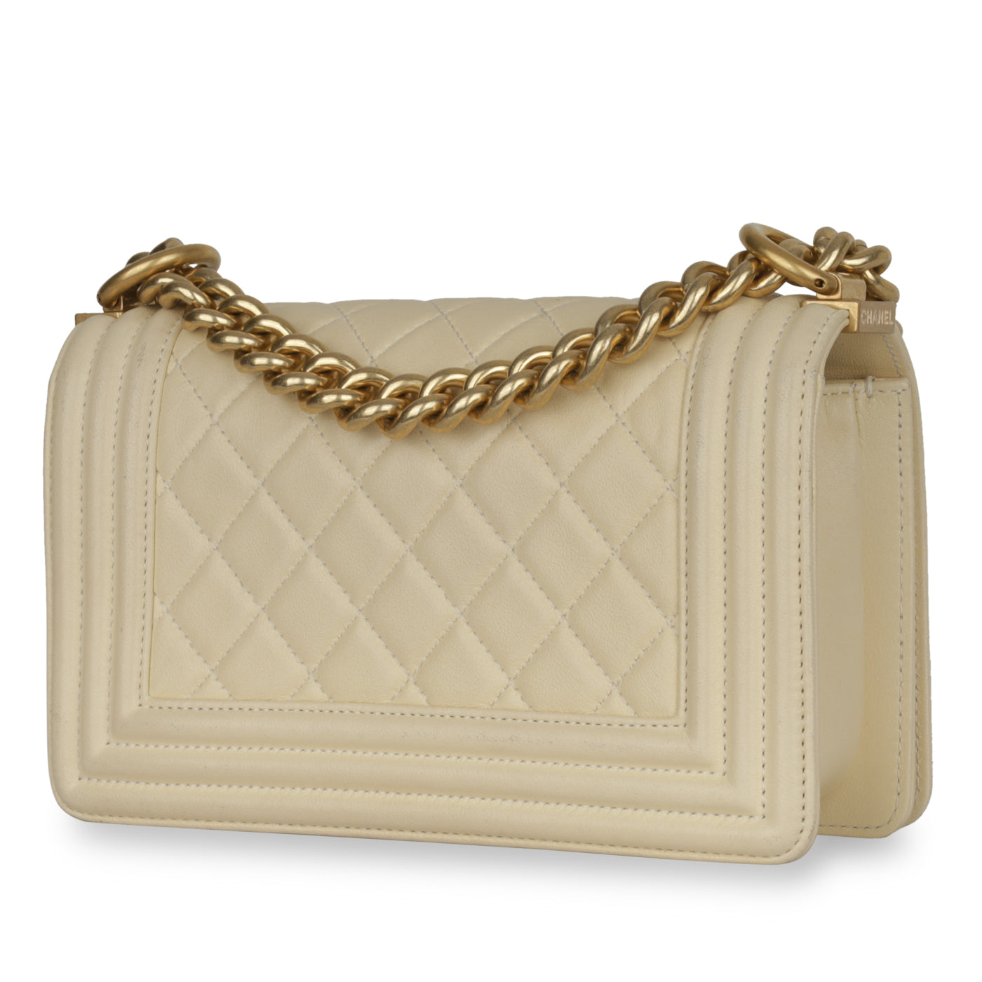 Beige Chanel Le Boy Old Medium Size Chanel Two-tone Beige Medium