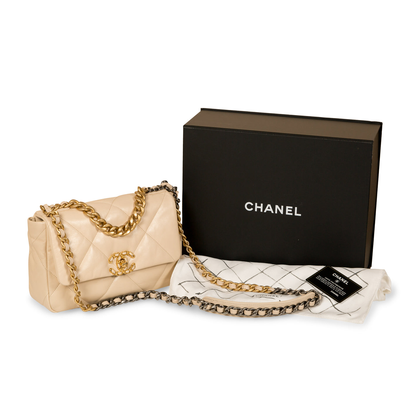 Chanel - Chanel 19 Flap Bag - Small - Beige