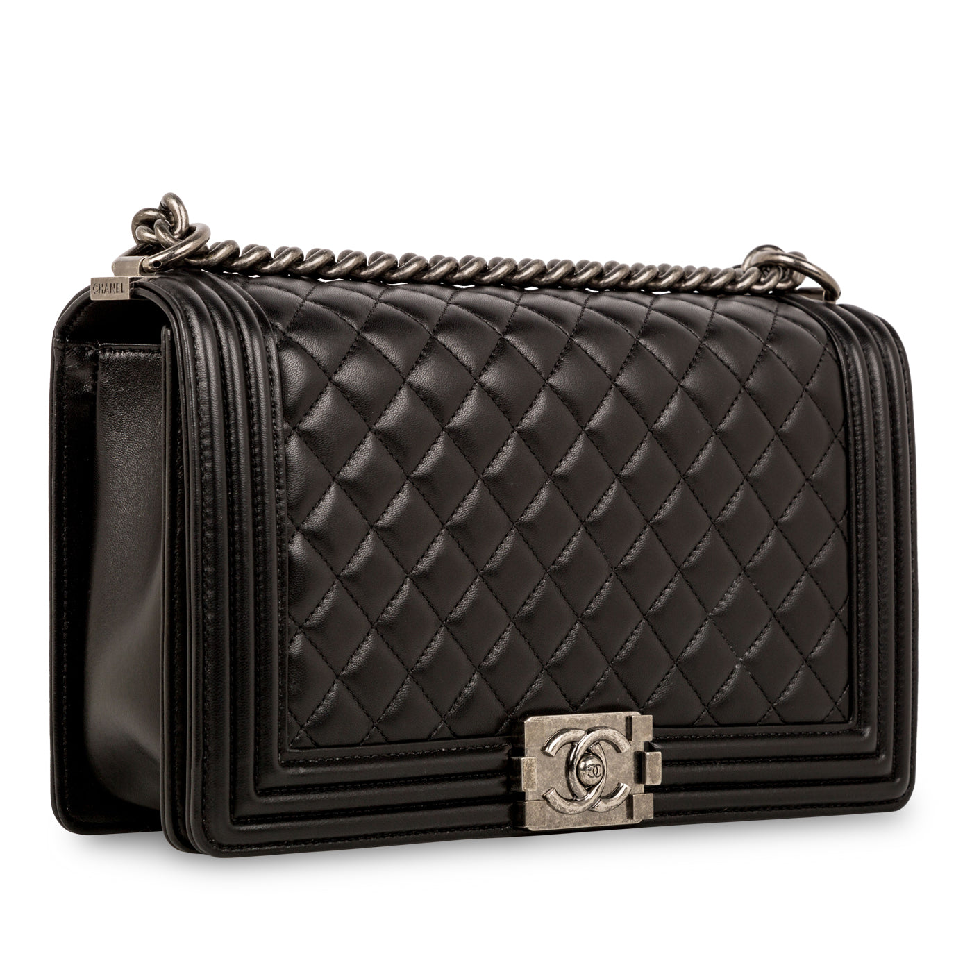 Chanel - Boy Bag - New Medium - Black Lambskin - RHW - Pre Loved