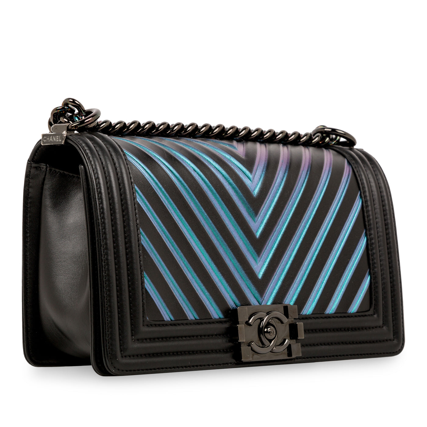 Iridescent Chevron Boy Bag - Medium