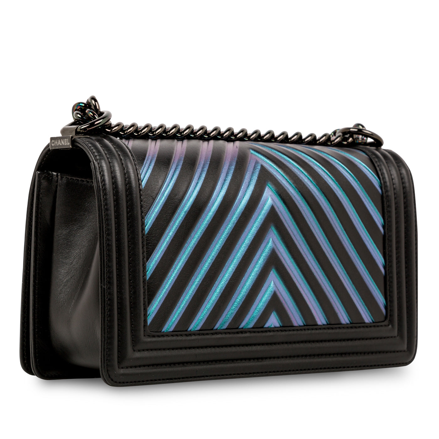 Iridescent Chevron Boy Bag - Medium