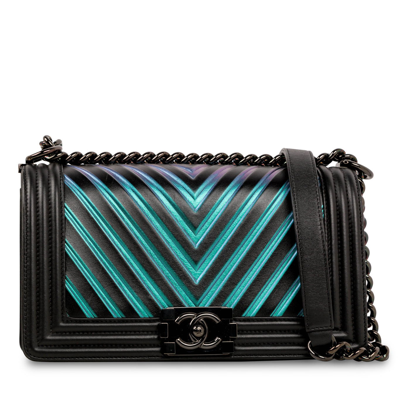 Iridescent Chevron Boy Bag - Medium