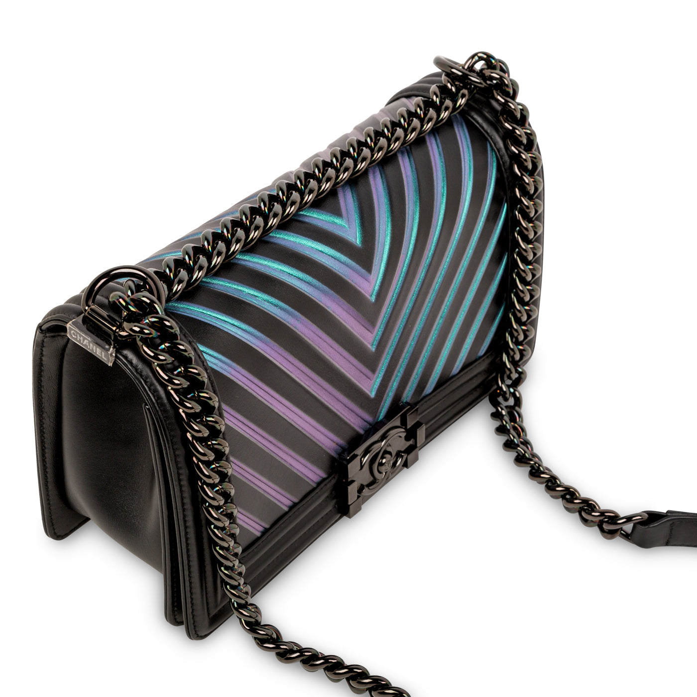 Iridescent Chevron Boy Bag - Medium