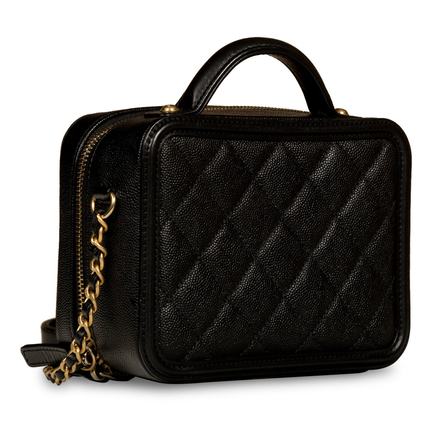 Chanel - Mini Filigree CC Vanity Case - Black Caviar - Pre-Loved