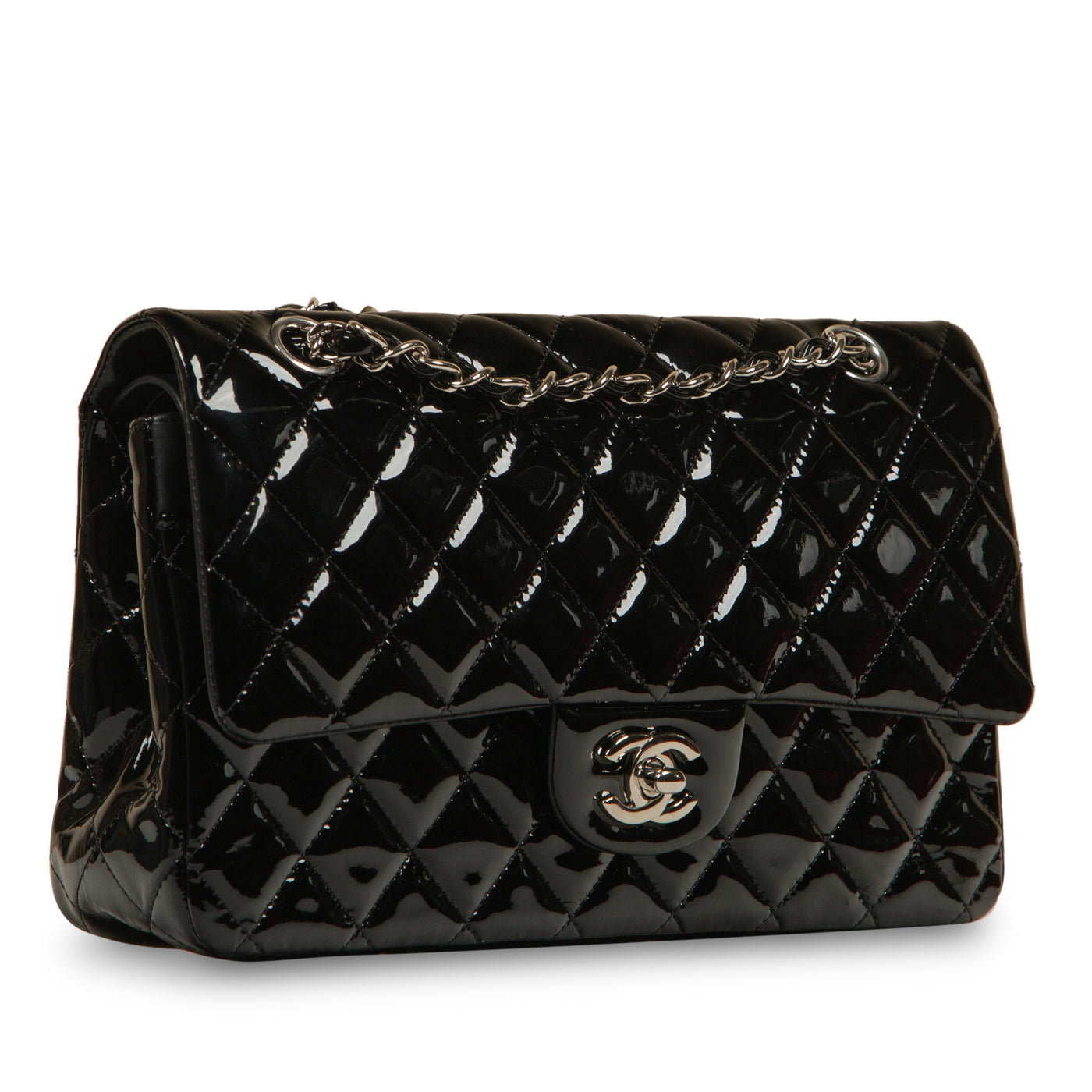 Classic Flap Bag - Medium - Patent Black