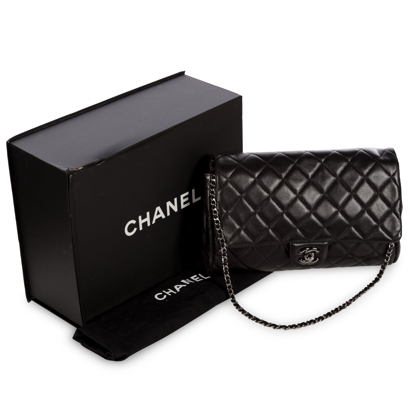 Chanel - Clutch with Chain - Black - RSHW