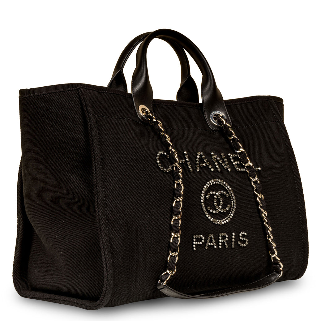 black chanel beach bag