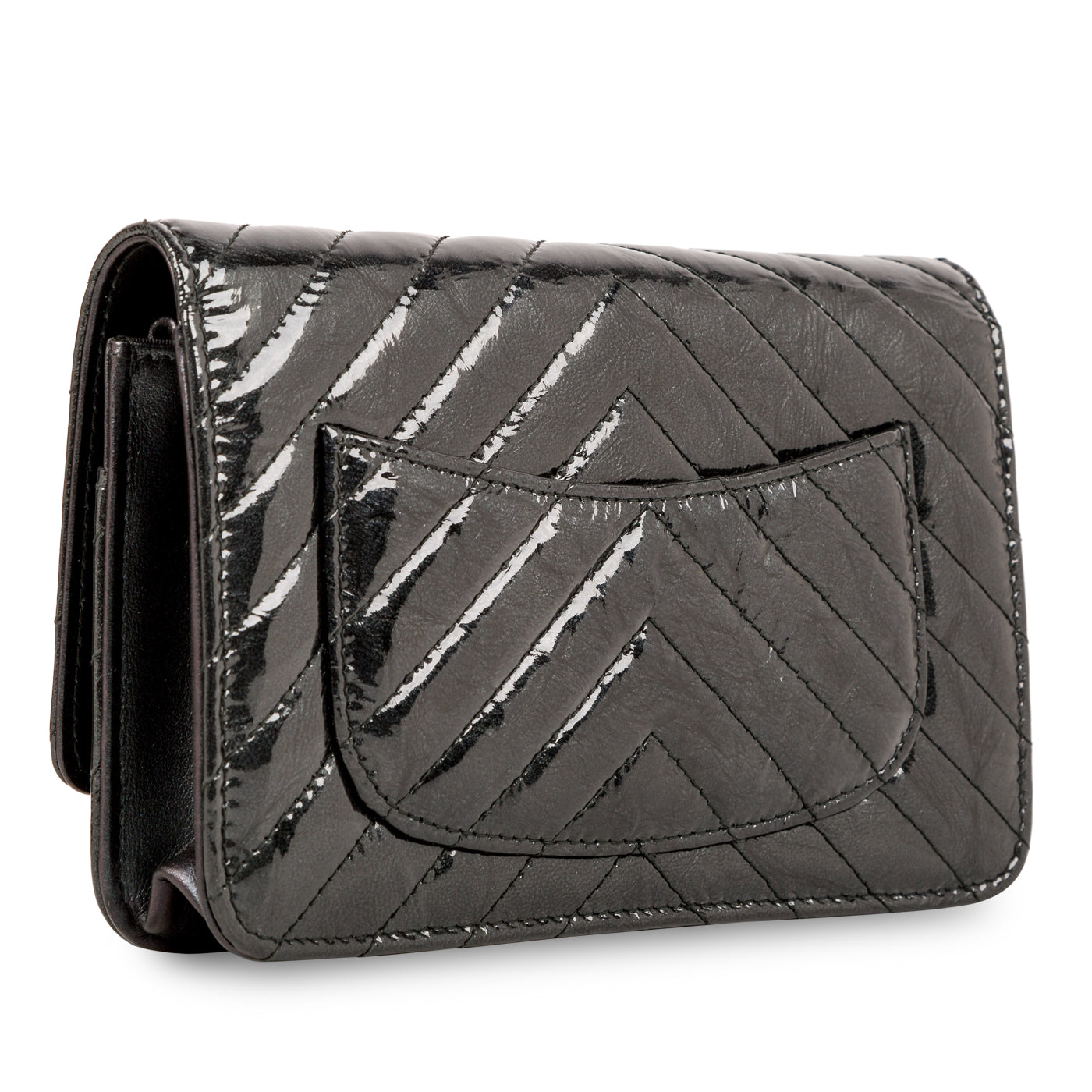 Chanel - Crumpled Metallic Calfskin - So Black Wallet on