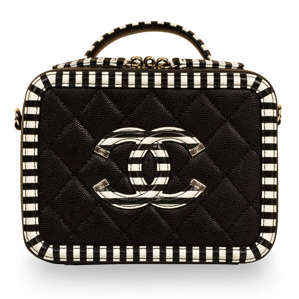 Chanel White Leather CC Vanity Chain Shoulder Bag Chanel