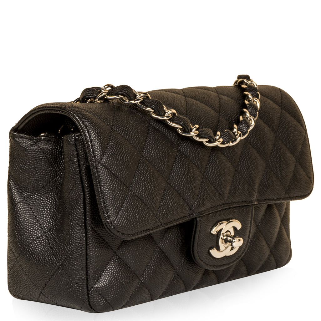 Chanel - Mini Square Classic Flap Bag - Black Caviar - GHW