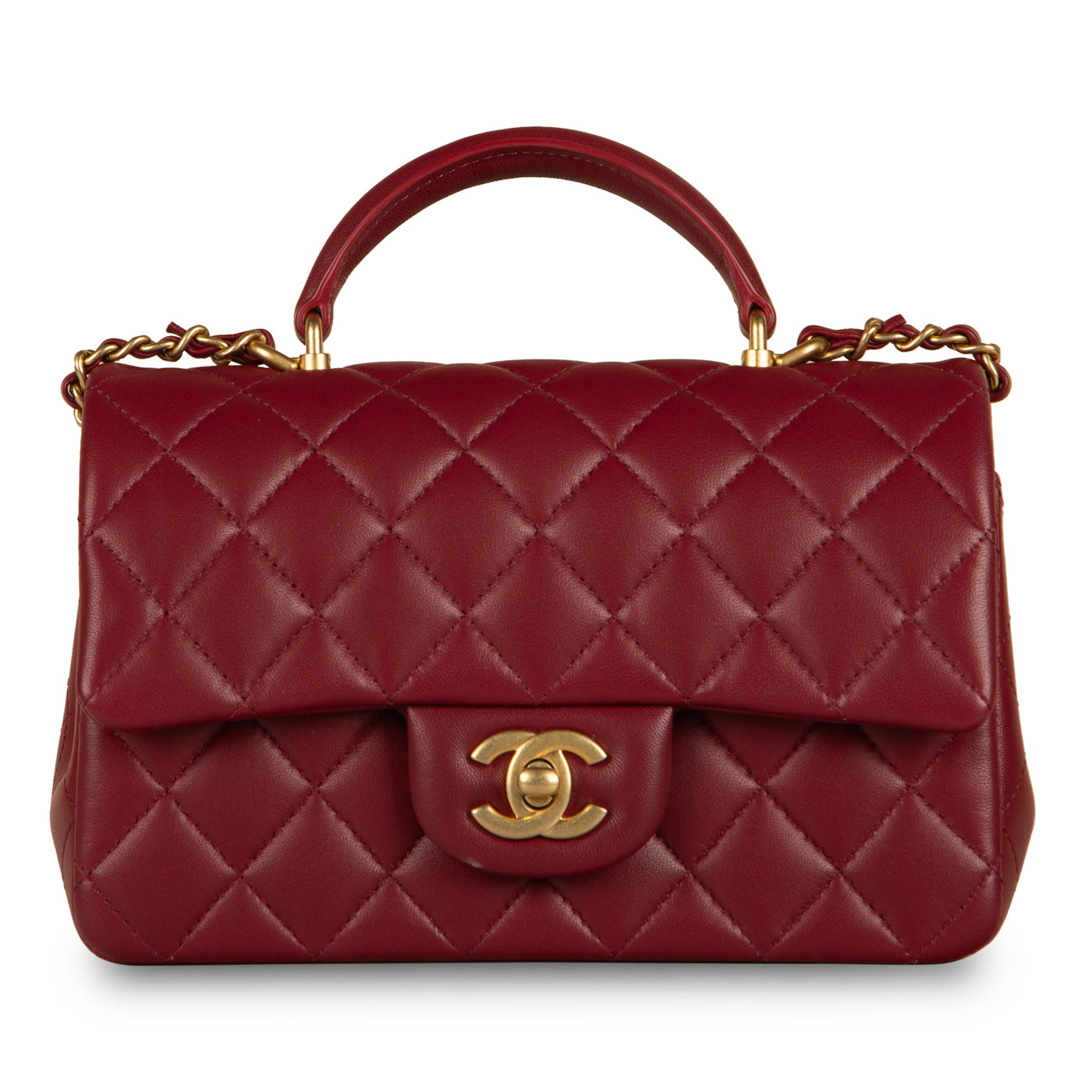Chanel Red Top handle flap bag with chain, Luxury, Bags & Wallets on  Carousell