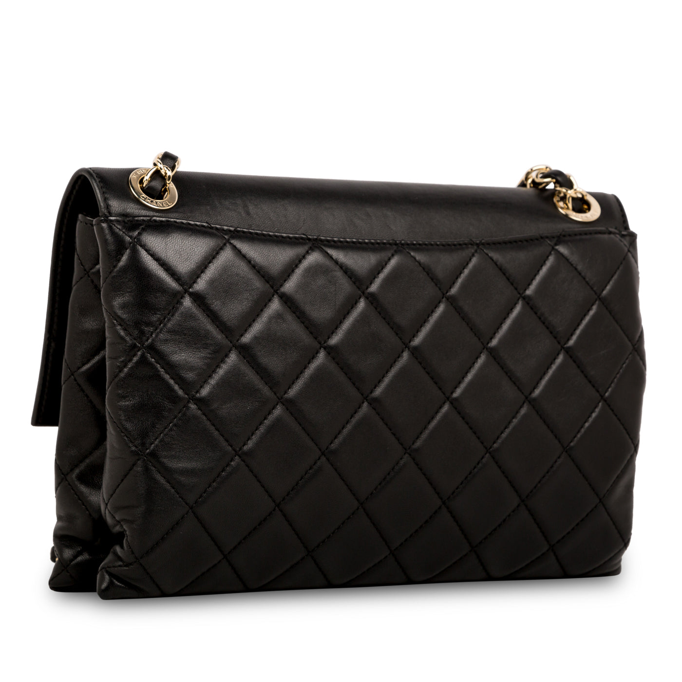 Retro Label Quilted Shoulder Bag