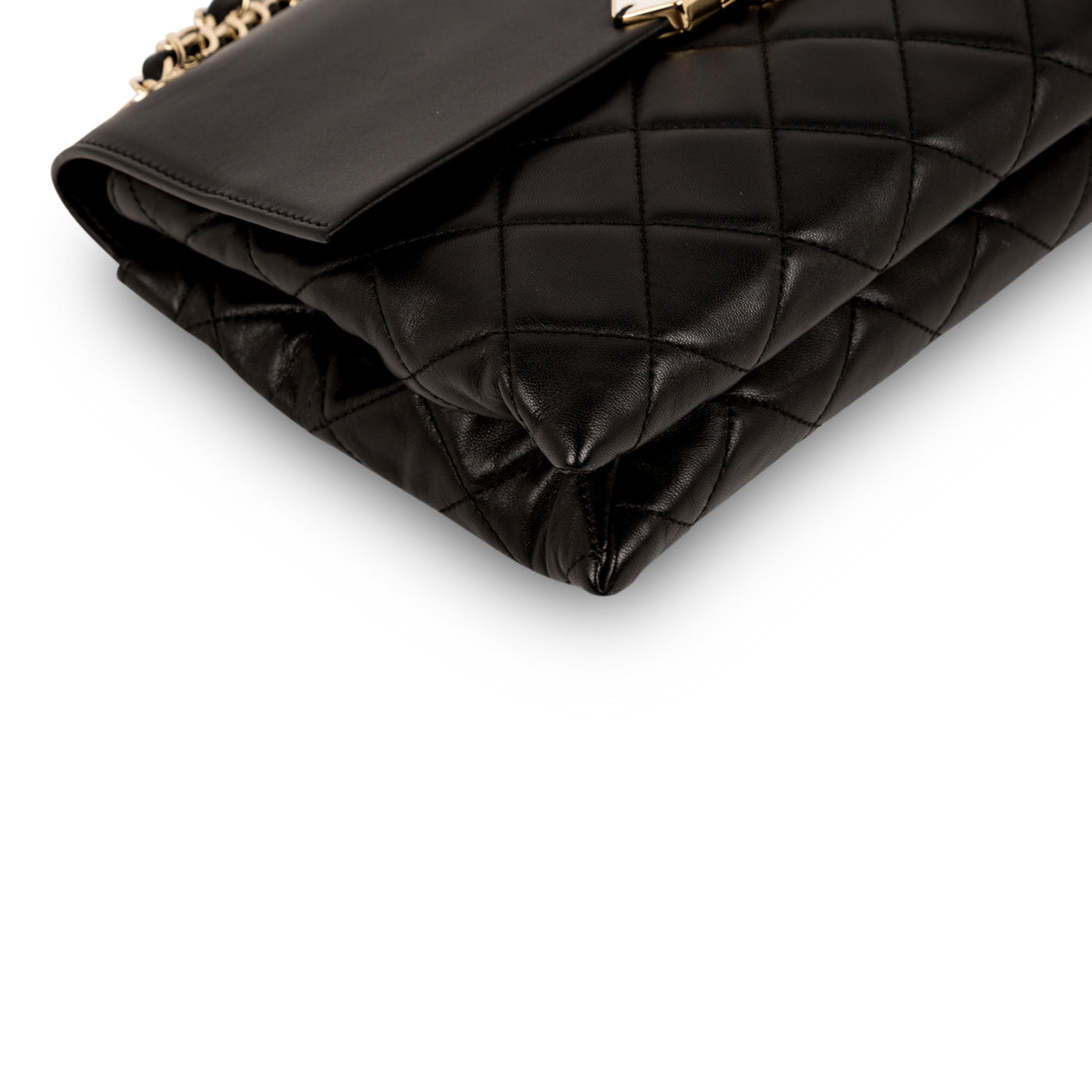 Retro Label Quilted Shoulder Bag