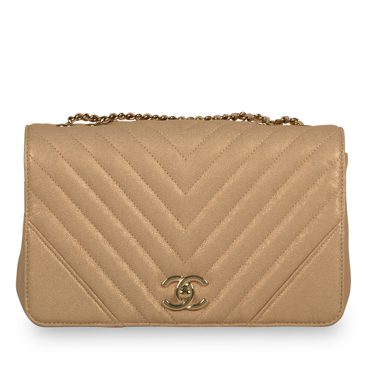 Iridescent Chevron Statement Flap Bag