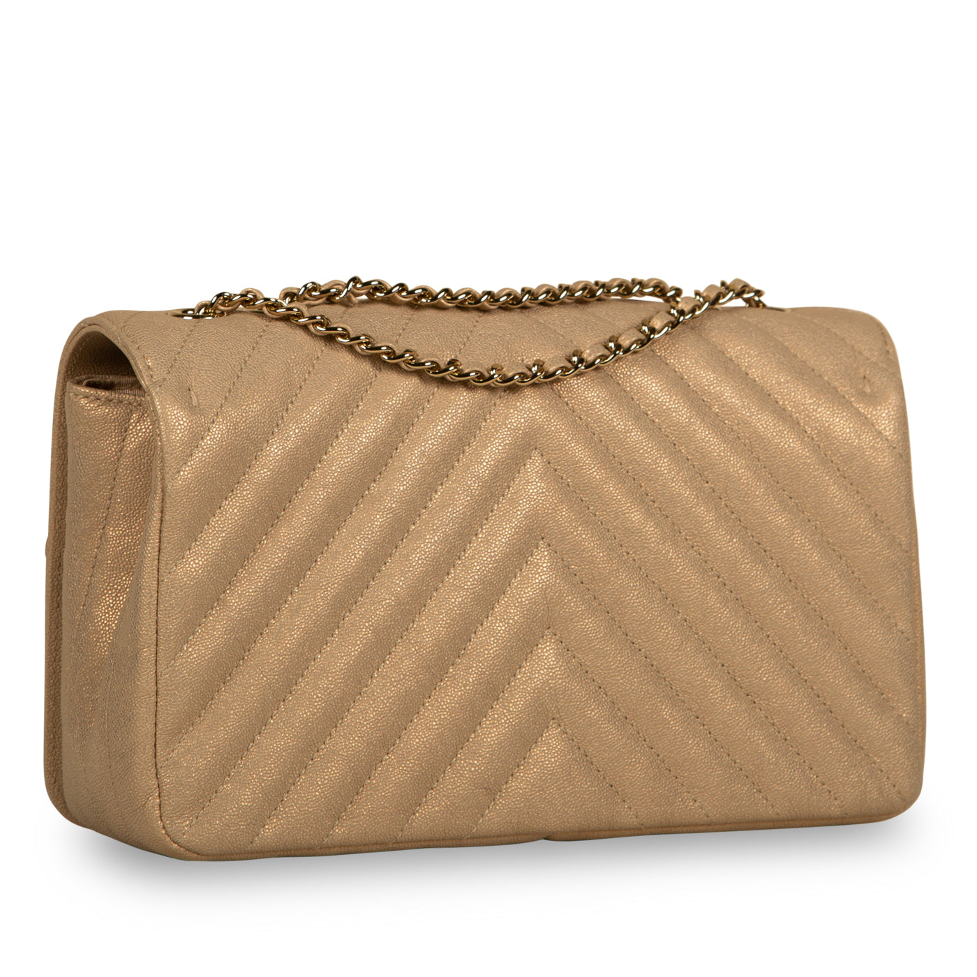 Iridescent Chevron Statement Flap Bag