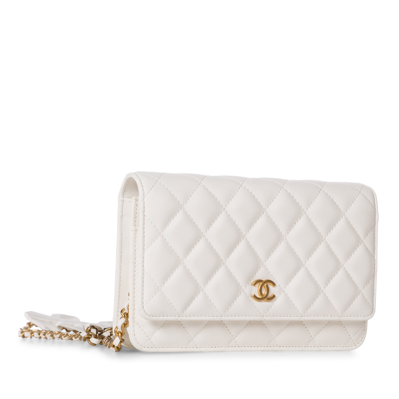 Chanel - WOC - Lambskin - White - AGHW - Fringed Leather Shoulder