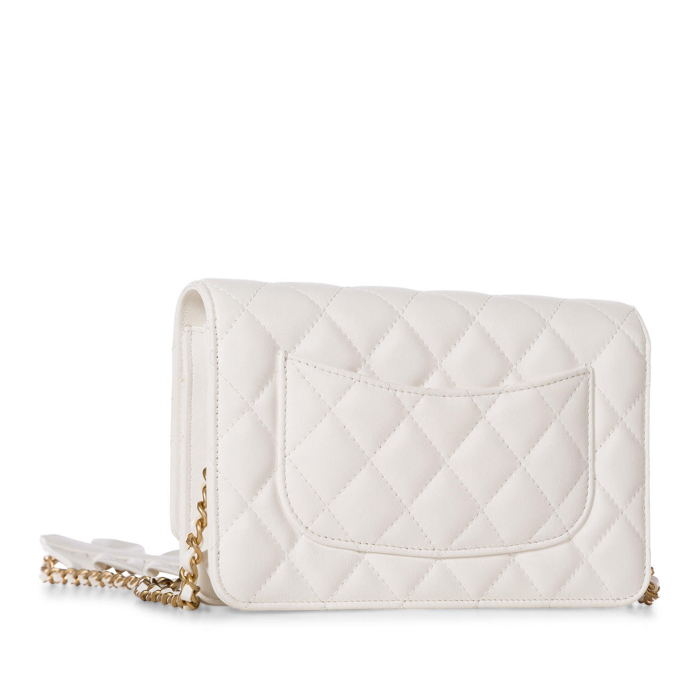 Chanel - WOC - Lambskin - White - AGHW - Fringed Leather Shoulder Strap