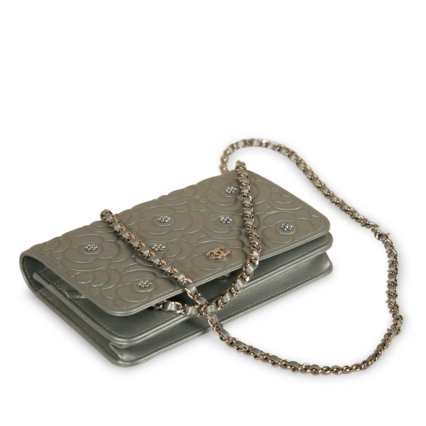 Chanel - Wallet on Chain - Silver Hardware - Calfskin - Diamante