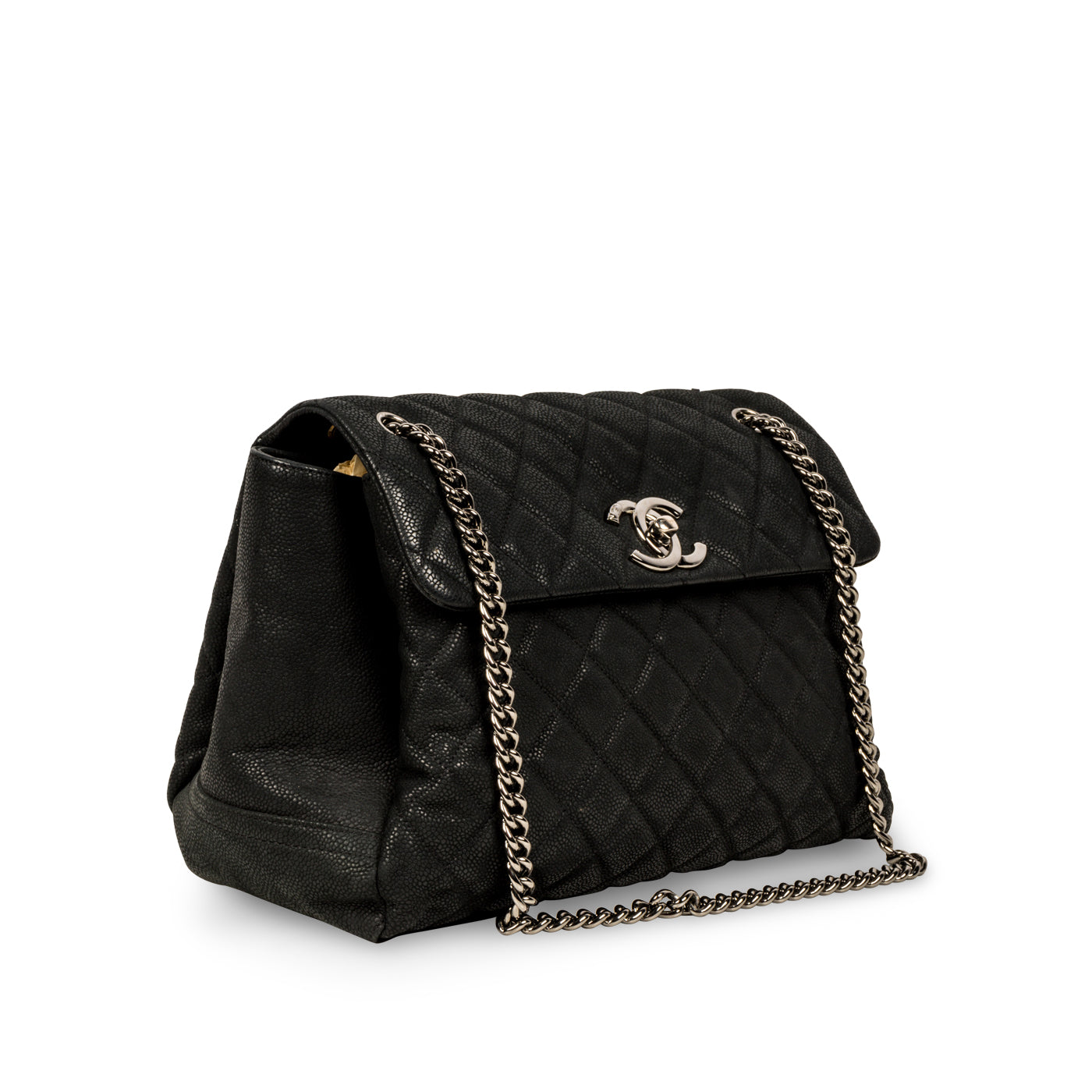 L-Quilting Caviar Crossbody Bag