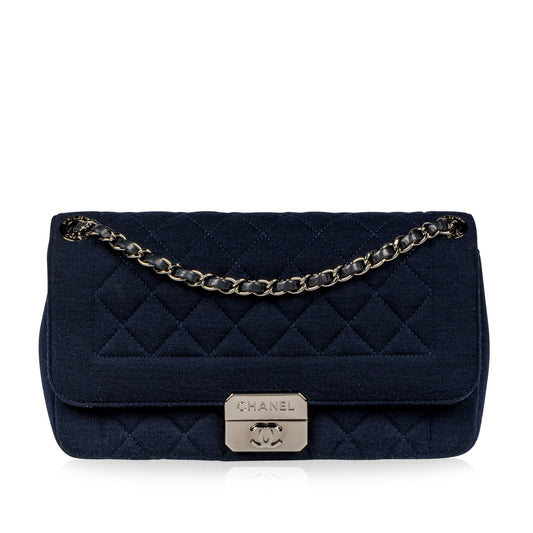 Classic Flap Bag - Jersey Fabric - Navy