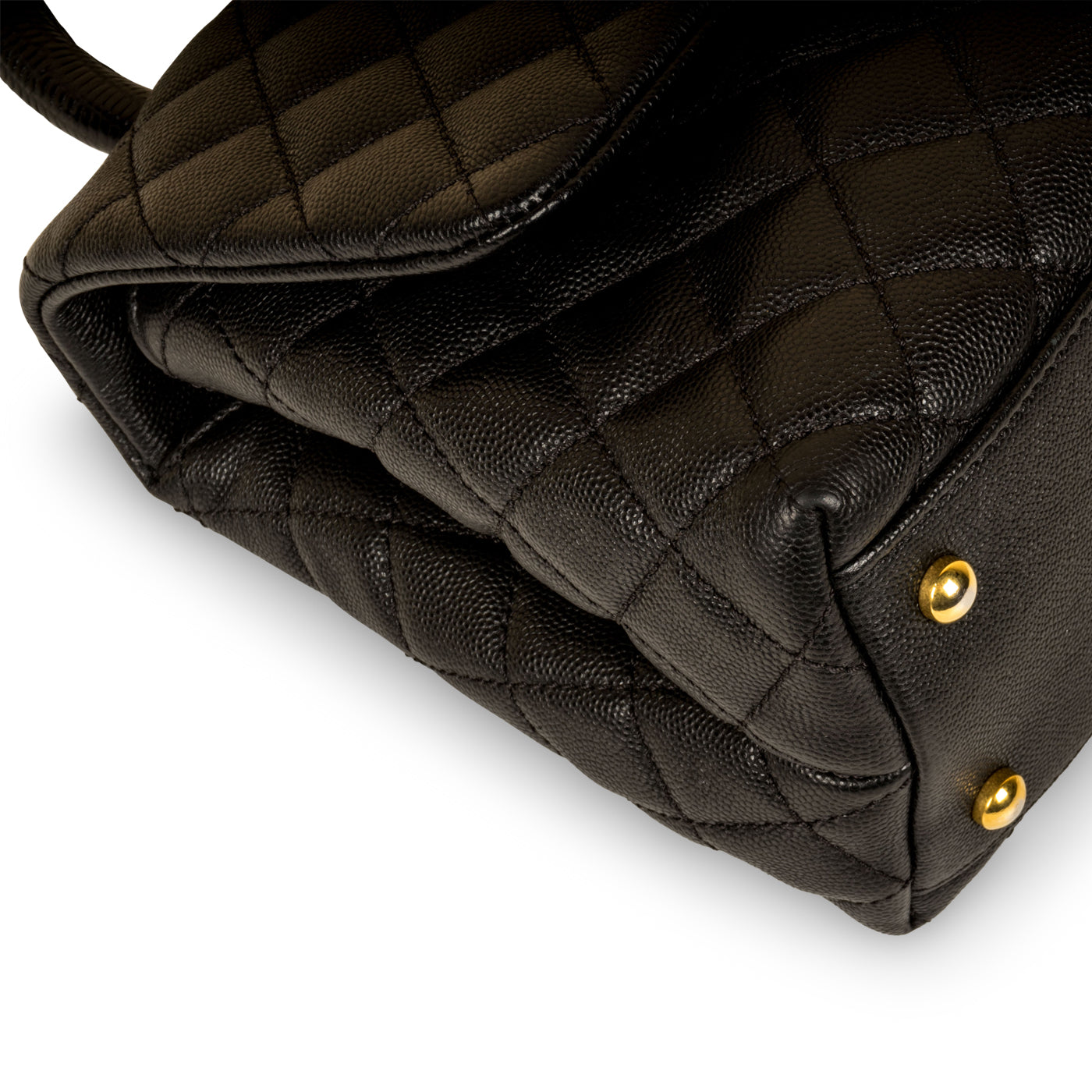 Chanel - Coco Handle Flap Bag - Lizard Handle - Black - Pre-Loved