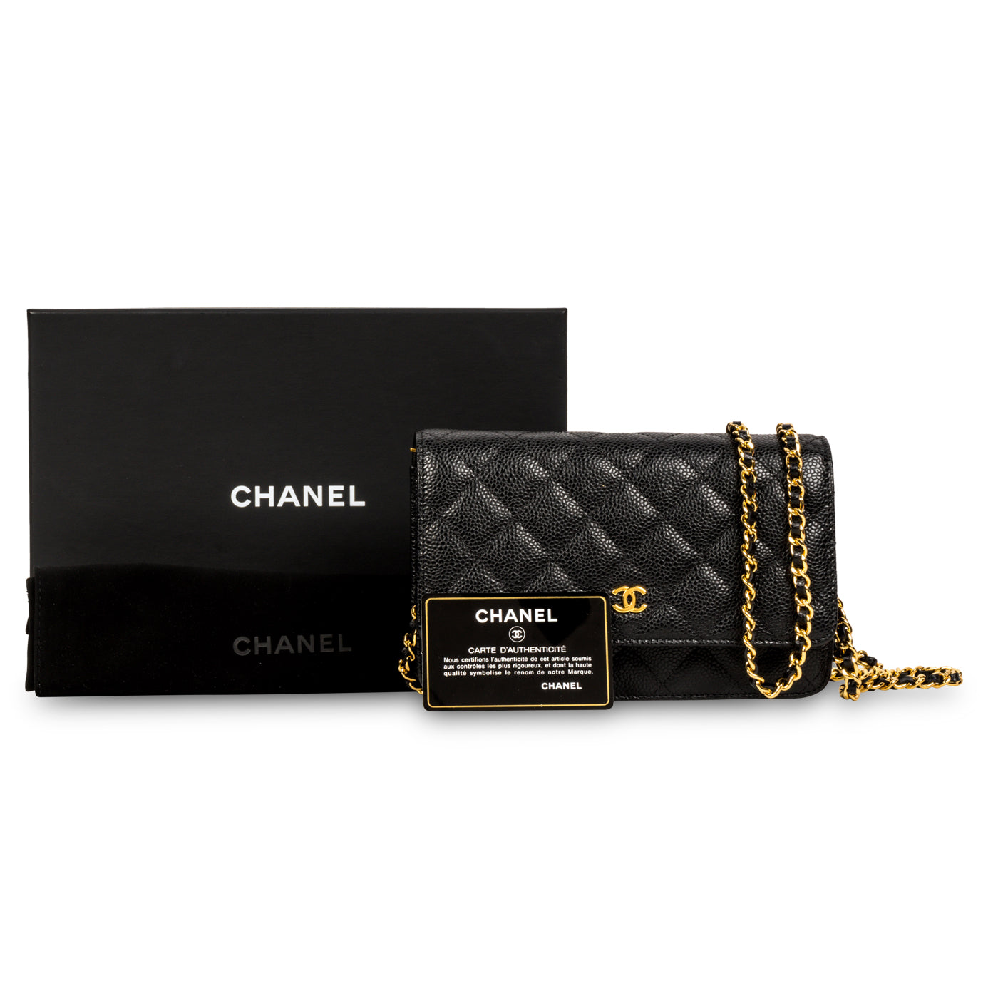 Chanel - Wallet on Chain - WOC - Caviar Black - GHW - Pristine