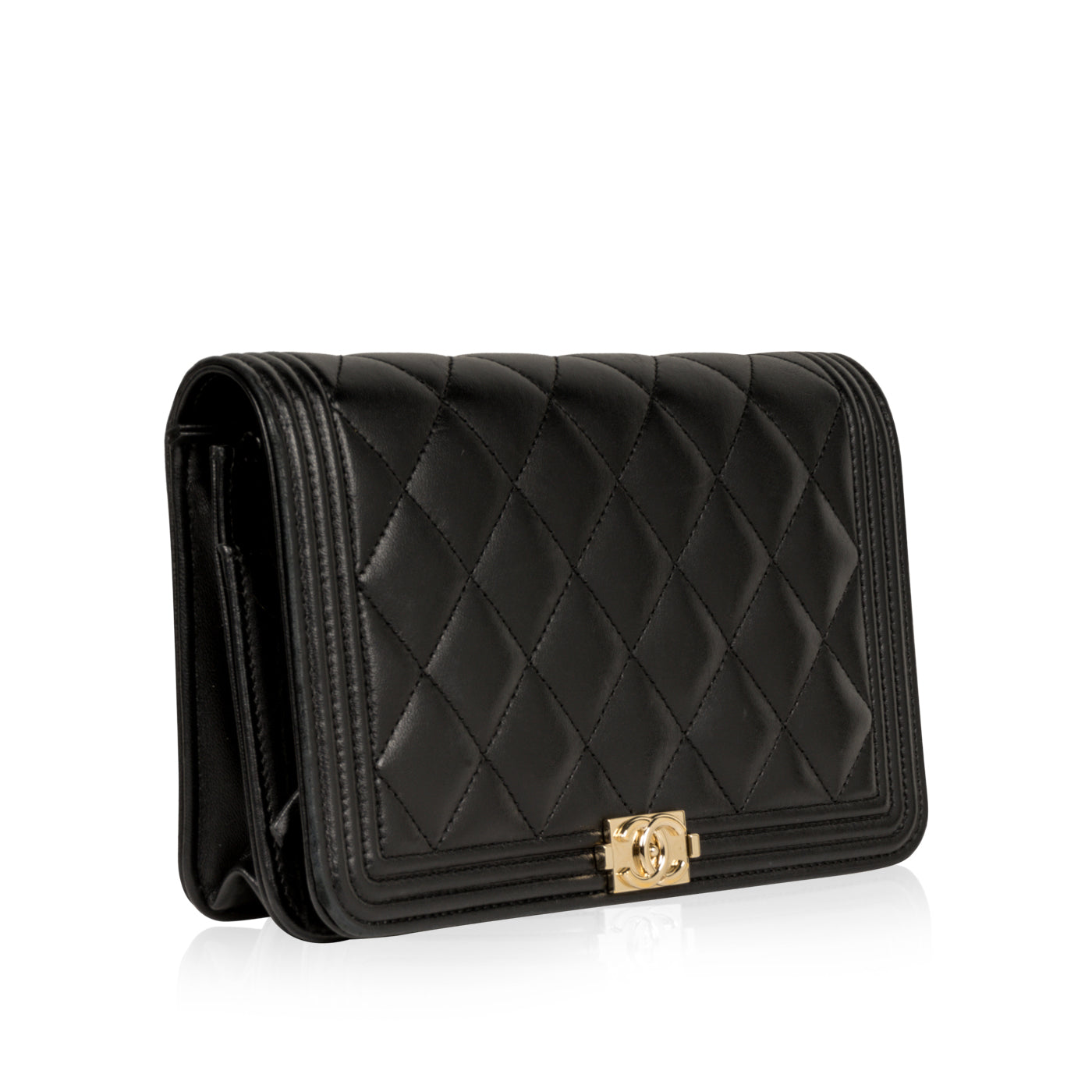 Bonhams : Chanel a Grey Patent Leather Golden Class CC Wallet on