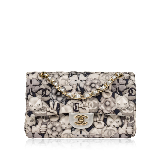 Classic Flap Bag - Medium - Cat/Peace Emoticon