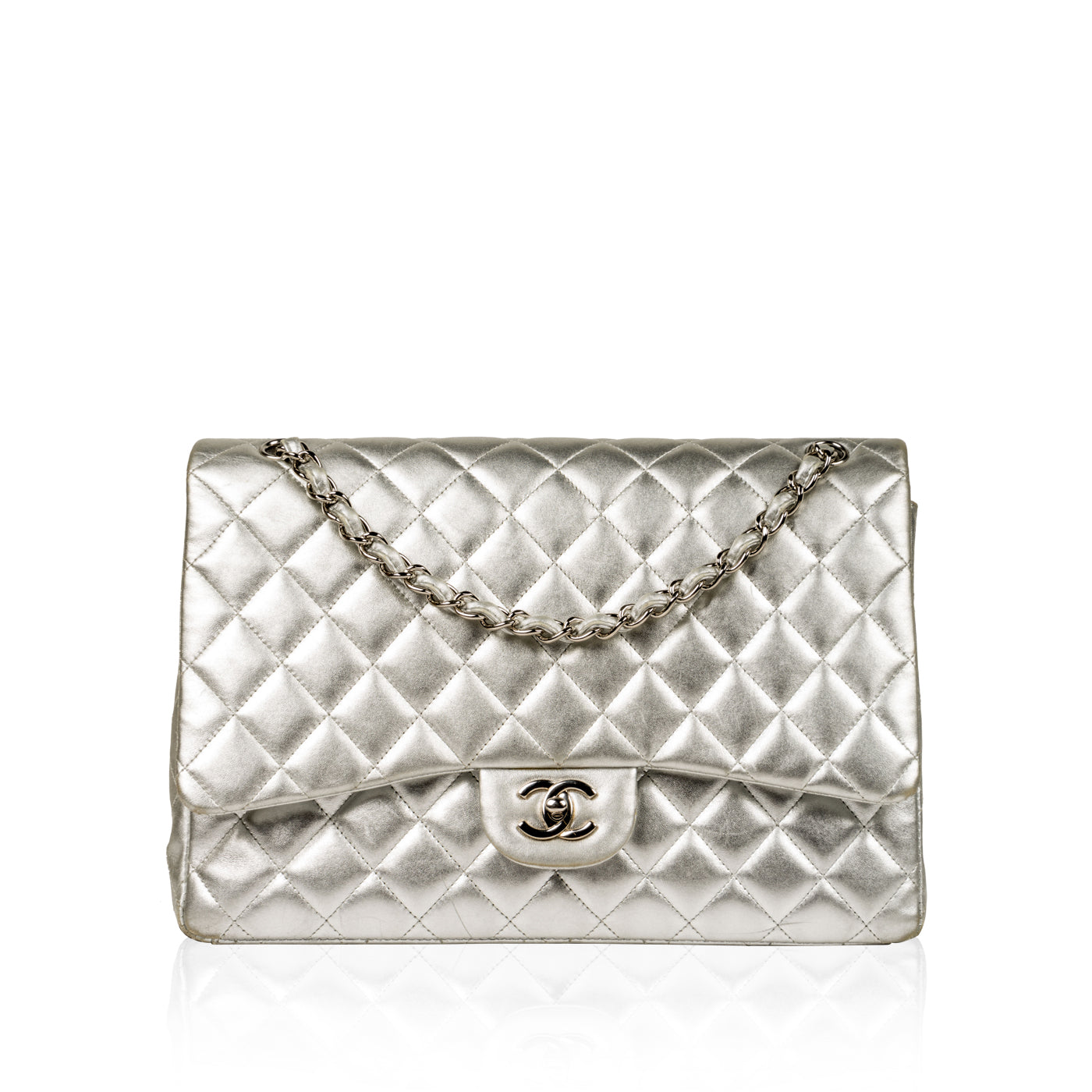 Vintage Chanel Silver Maxi Flap Review, Style of Sam