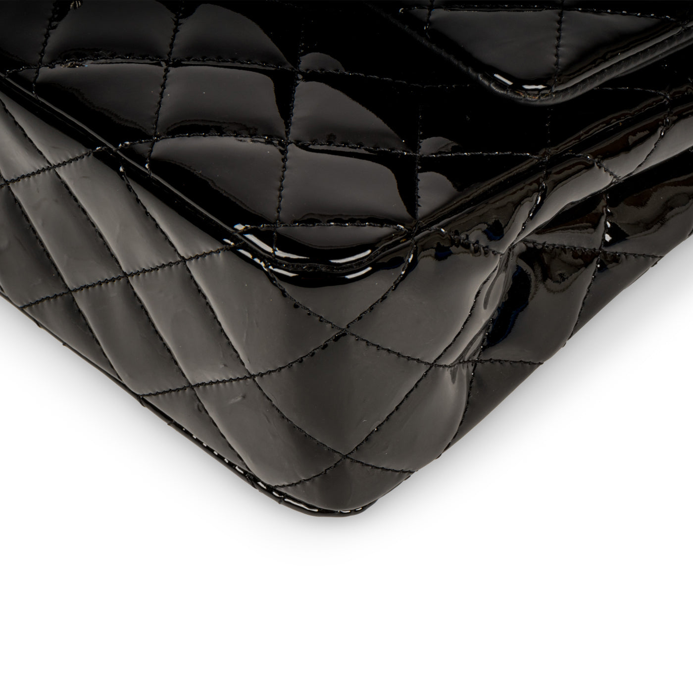 CHANEL Mini Classic Flap Charcoal Patent Quilted Bag - Chelsea