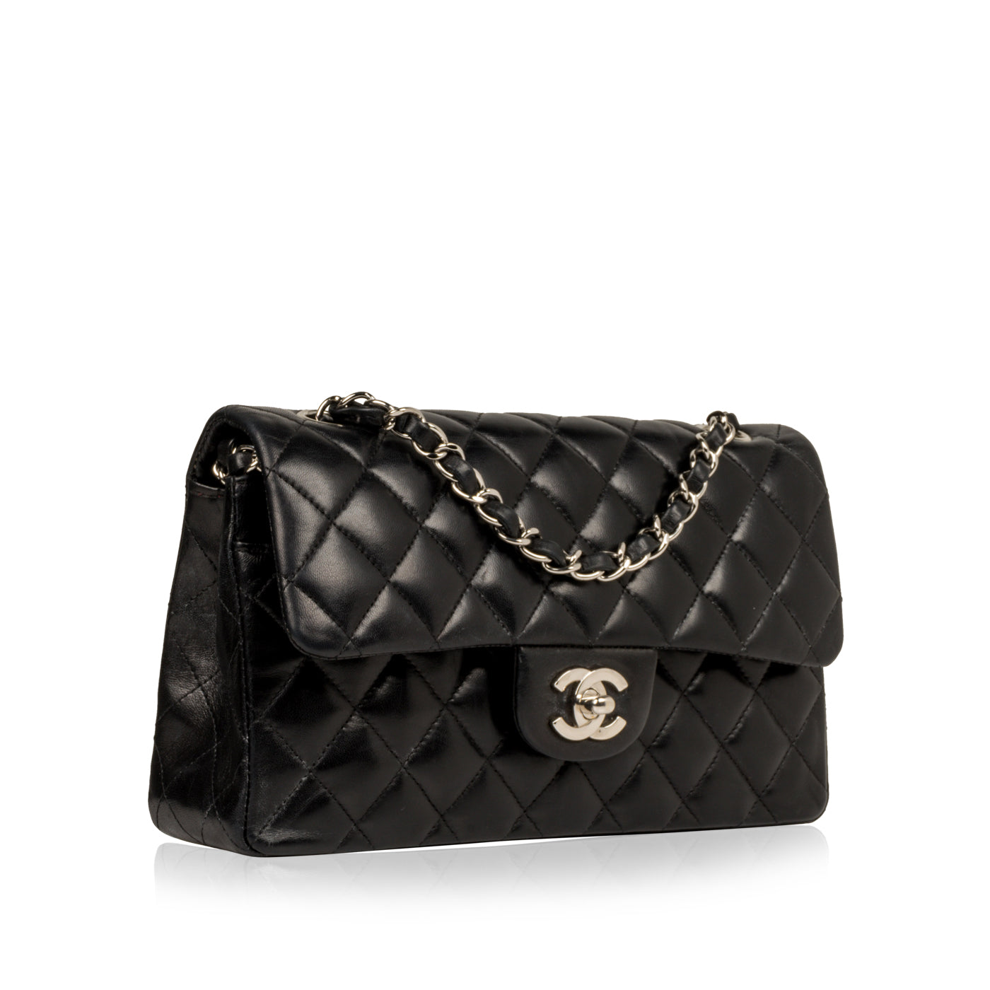 Chanel quilted leather big CC buckle chain flap bag small black | Chanel  bag, Bags, Chanel