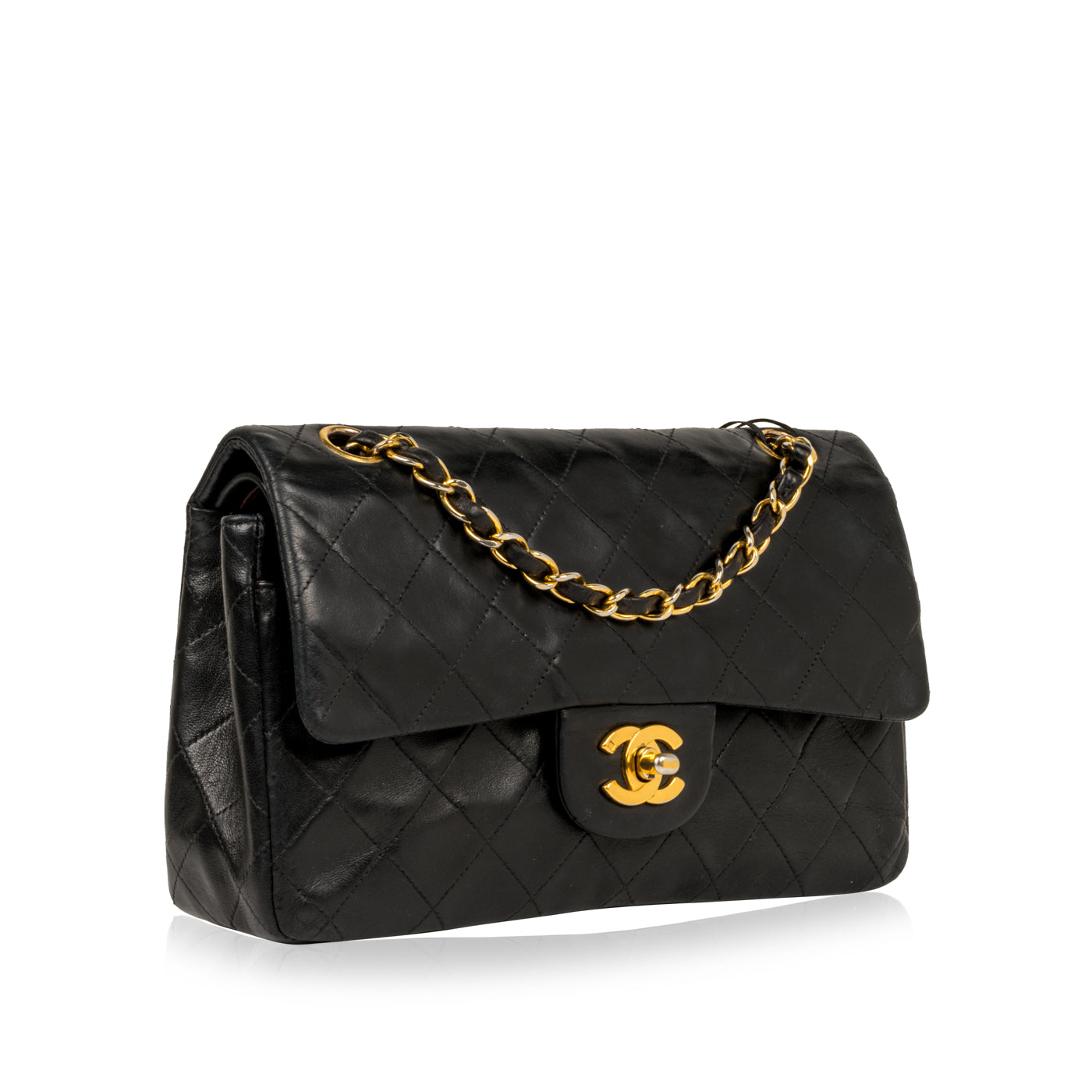 Chanel - Classic Flap Bag Small - Black Lambskin - GHW - Vintage
