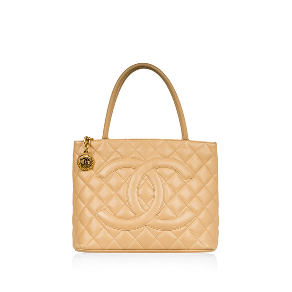Chanel Beige Quilted Caviar Leather Medallion Tote Bag - Bags from David  Mellor Family Jewellers UK