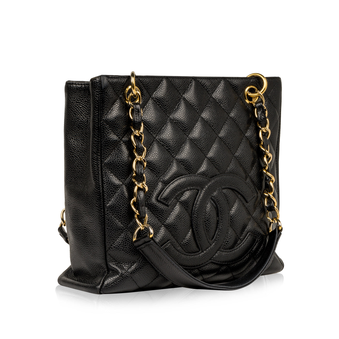Chanel Black Quilted Caviar Leather Petite Timeless Shopper Tote Chanel   TLC