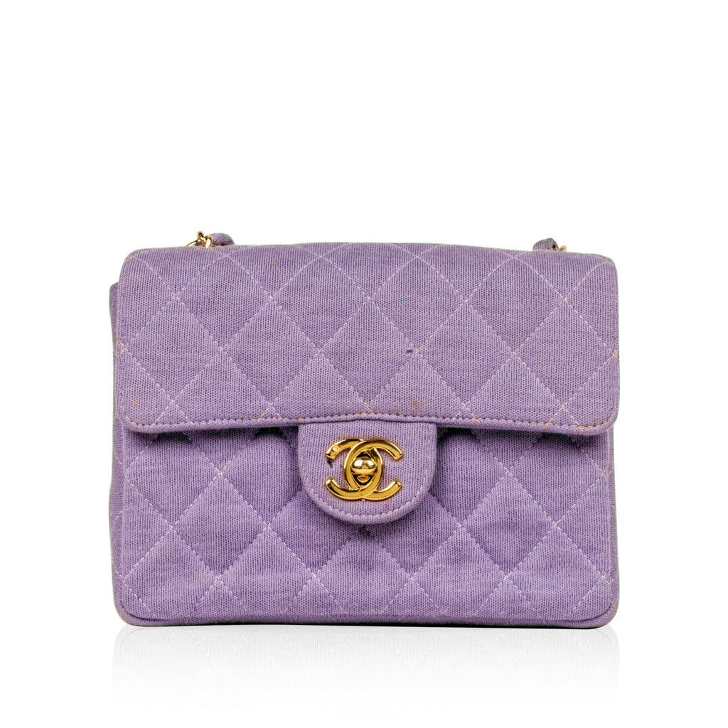 Chanel Pre-owned Mini Classic Flap Square Shoulder Bag - Purple
