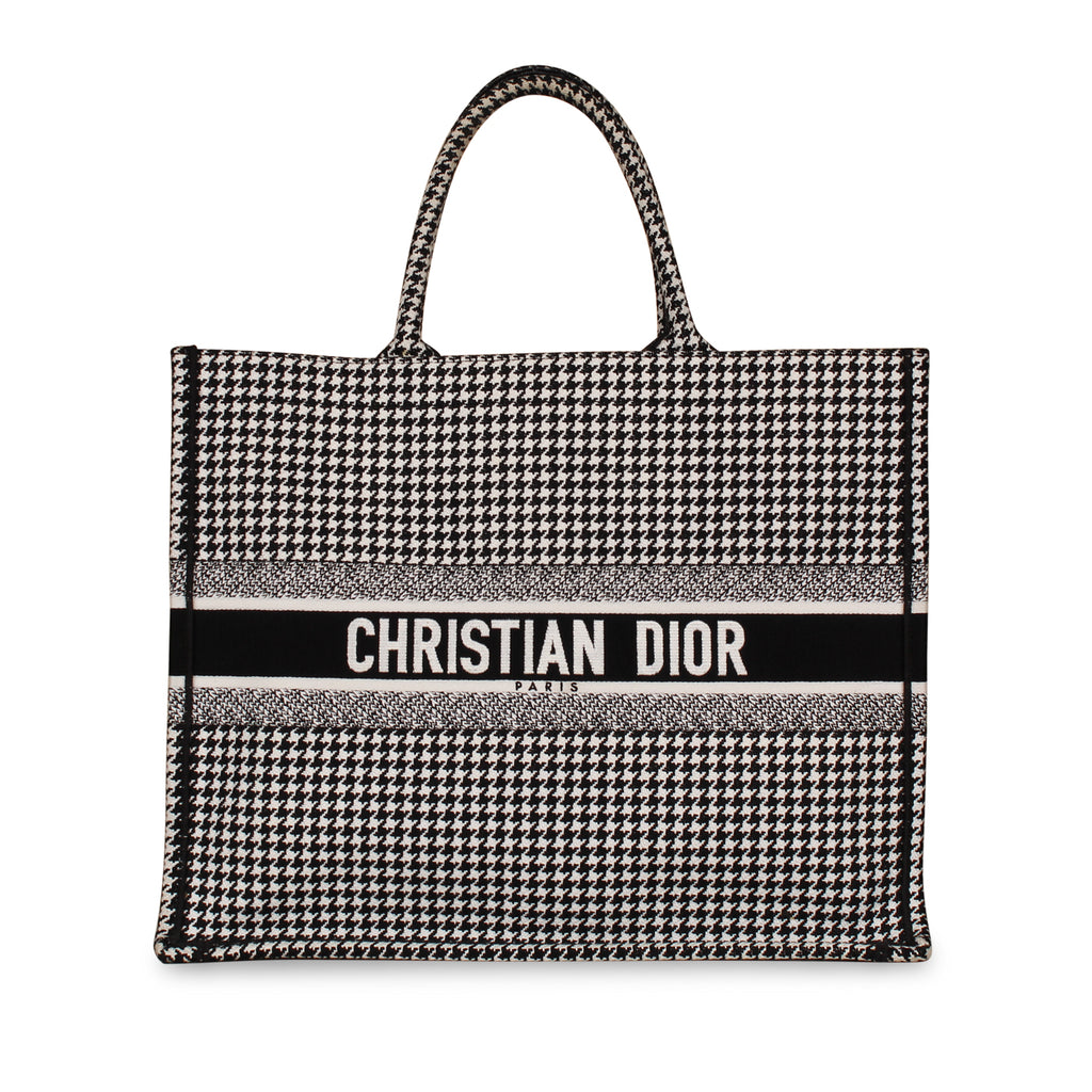 Large Dior Book Tote -  Houndstooth