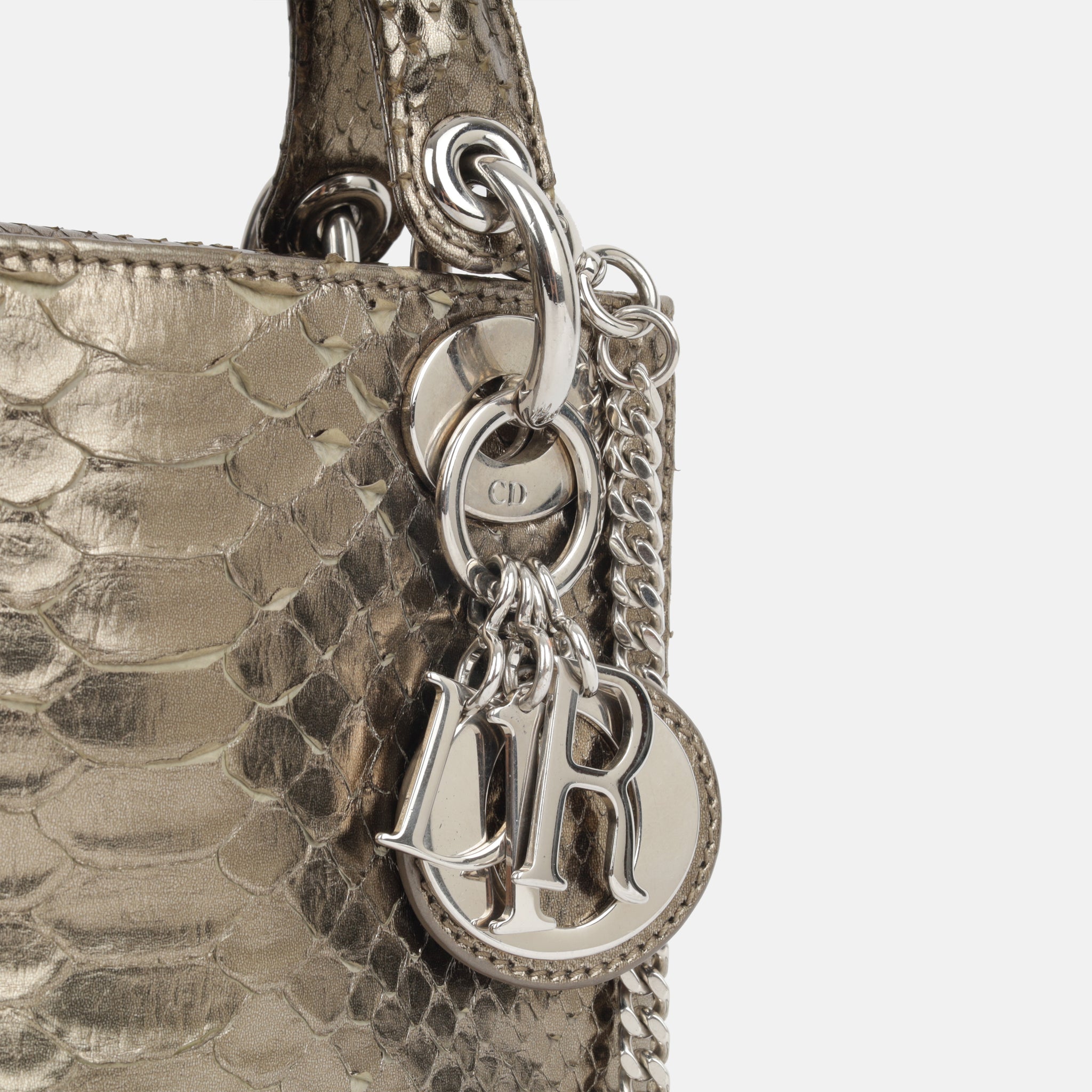 Lady Dior Mini Python Silver Bag, Bragmybag
