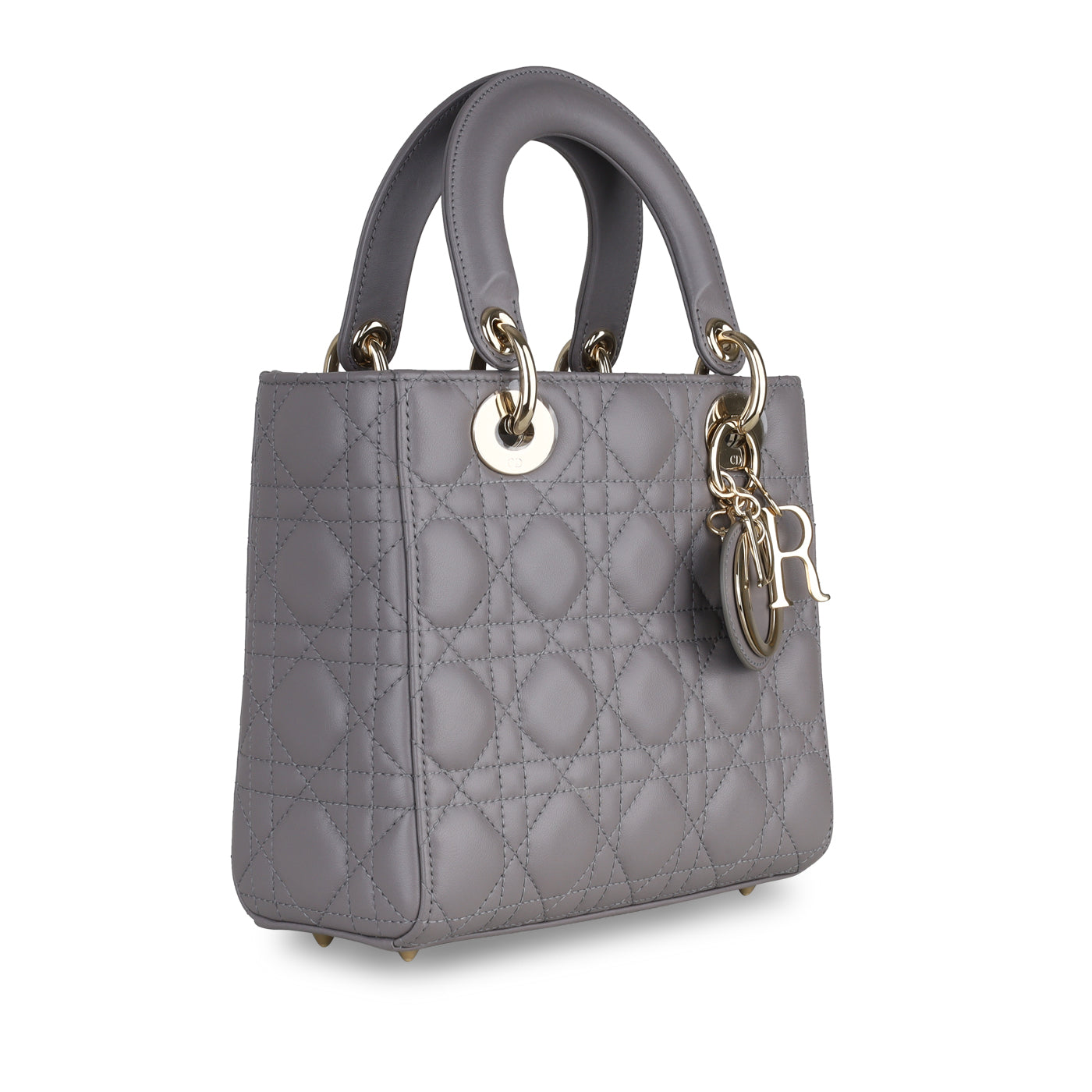 Dior - ABC Dior - Small - Grey Cannage Leather - Pre Loved – Bagista