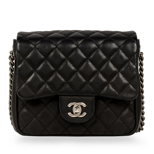 Quilted Caviar Shoulder Bag