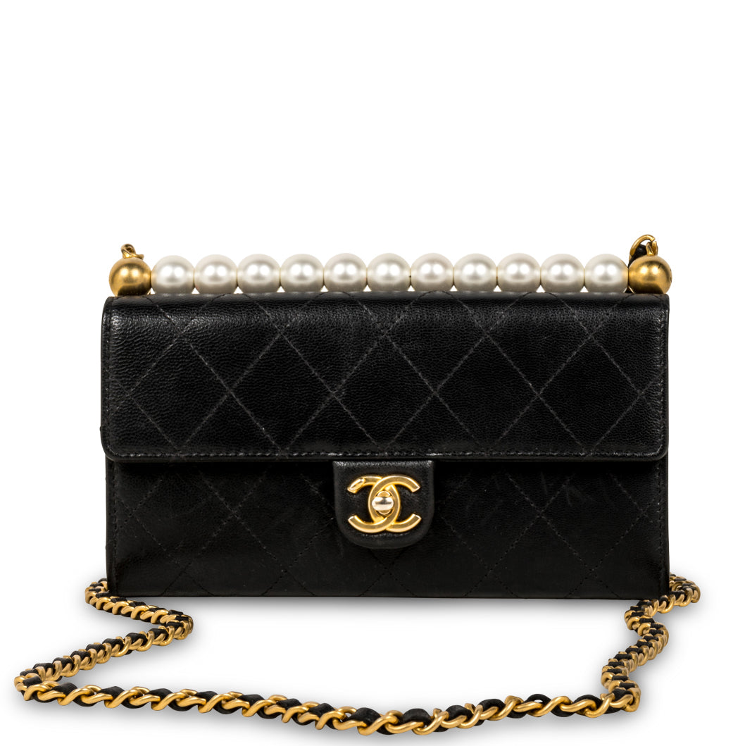 Chanel - Pearl Wallet on Chain - Gold Hardware - Goatskin