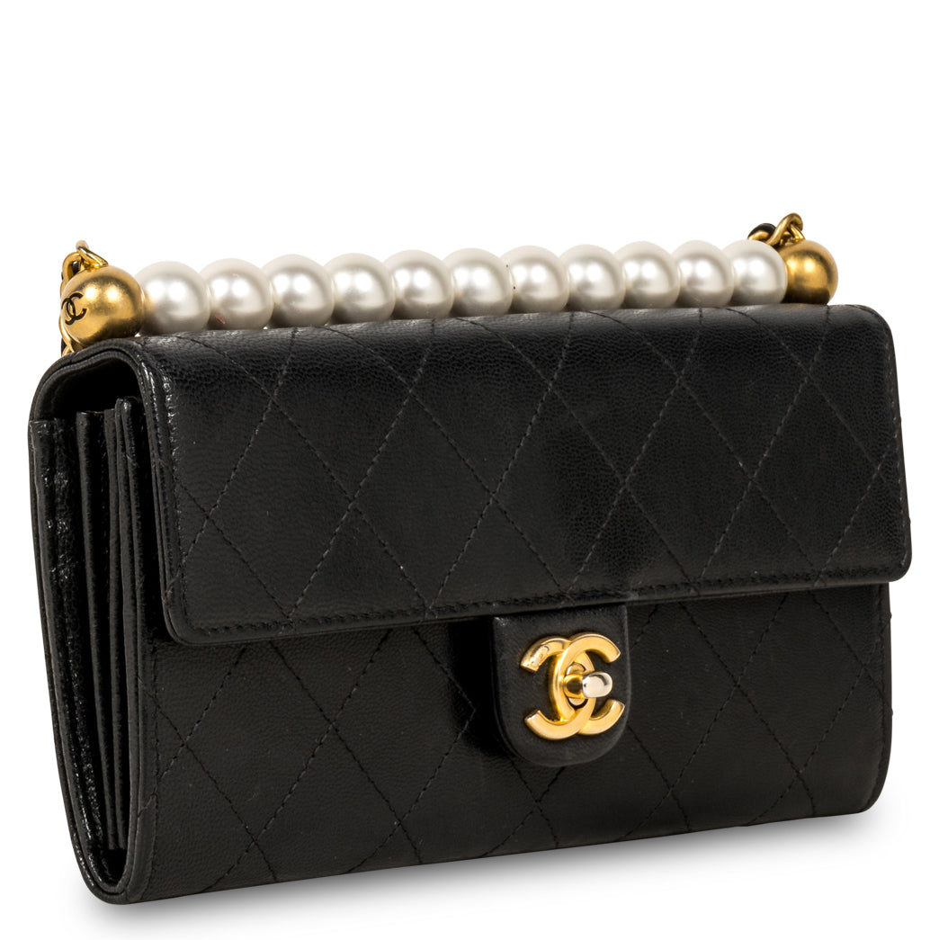 Chanel Mini Pearl CC Leather Wallet on Chain