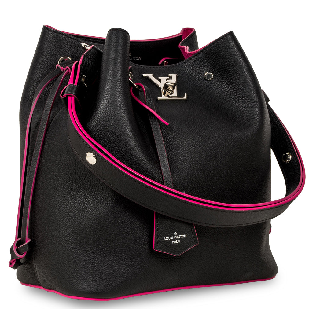 Louis Vuitton - Lockme Bucket - Black - Pink Trim