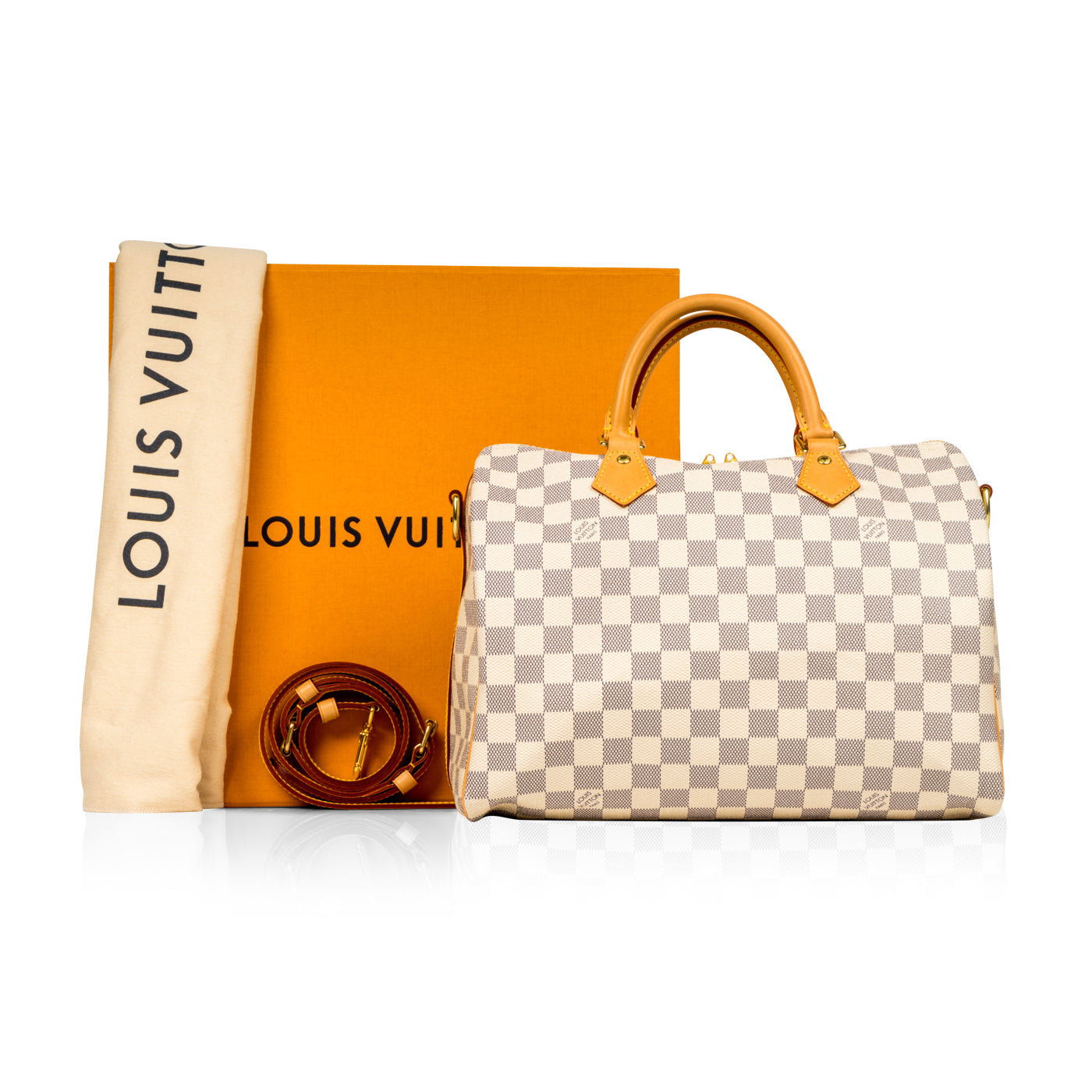 Speedy 30 bag in azure damier canvas Louis Vuitton - Second Hand / Used –  Vintega