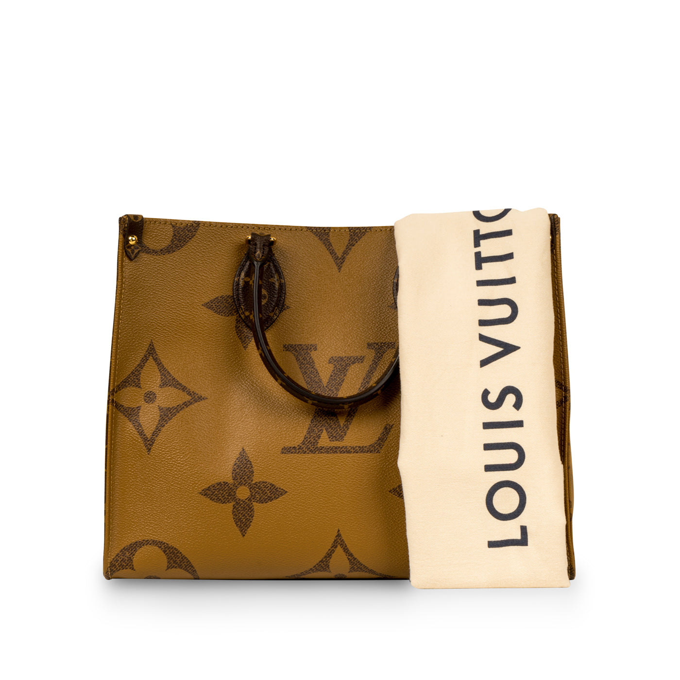 Louis Vuitton Tan Raffia Giant Monogram OnTheGo MM On the go New