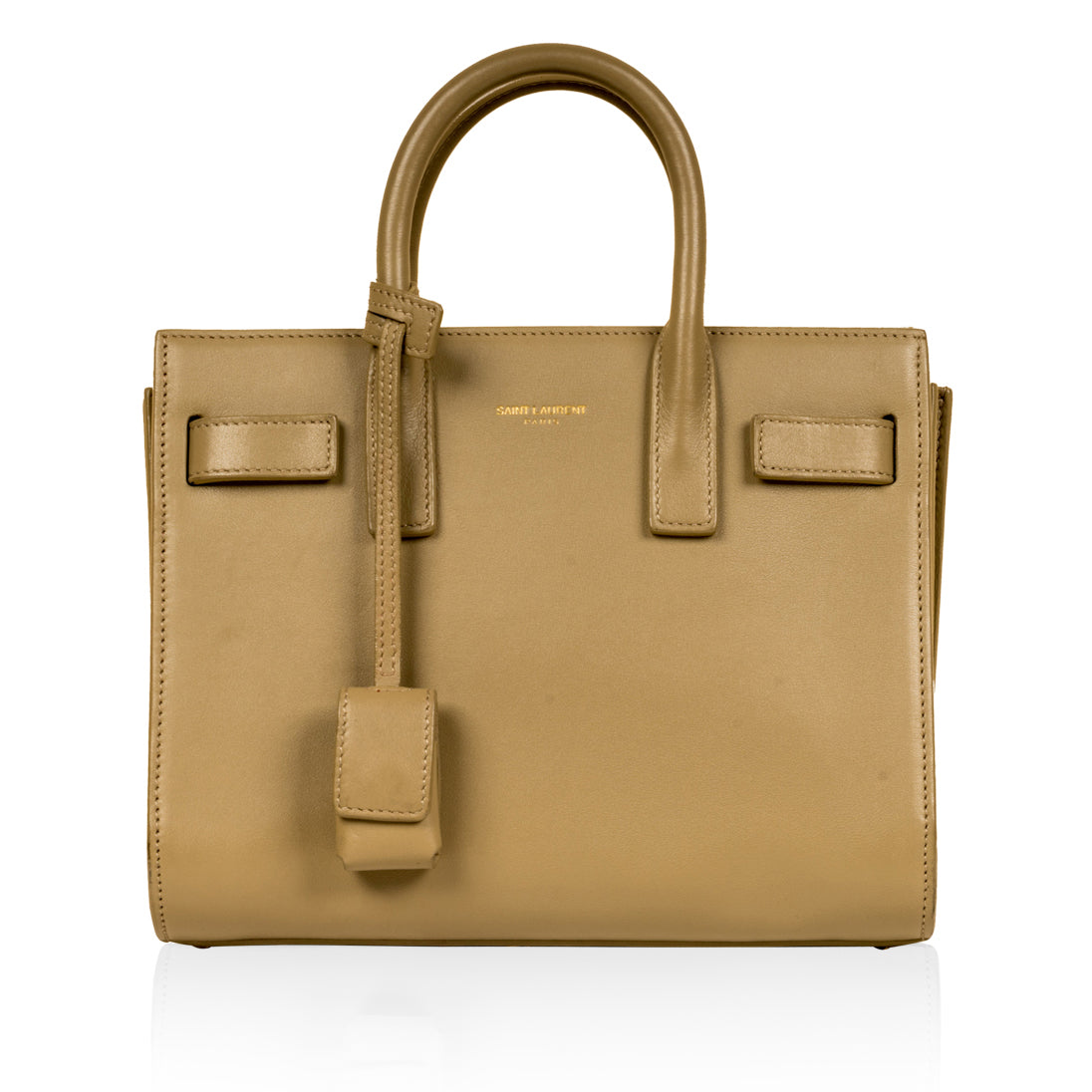 Saint Laurent Sac de Jour Gold Hardware Shoulder Bag Nano Beige