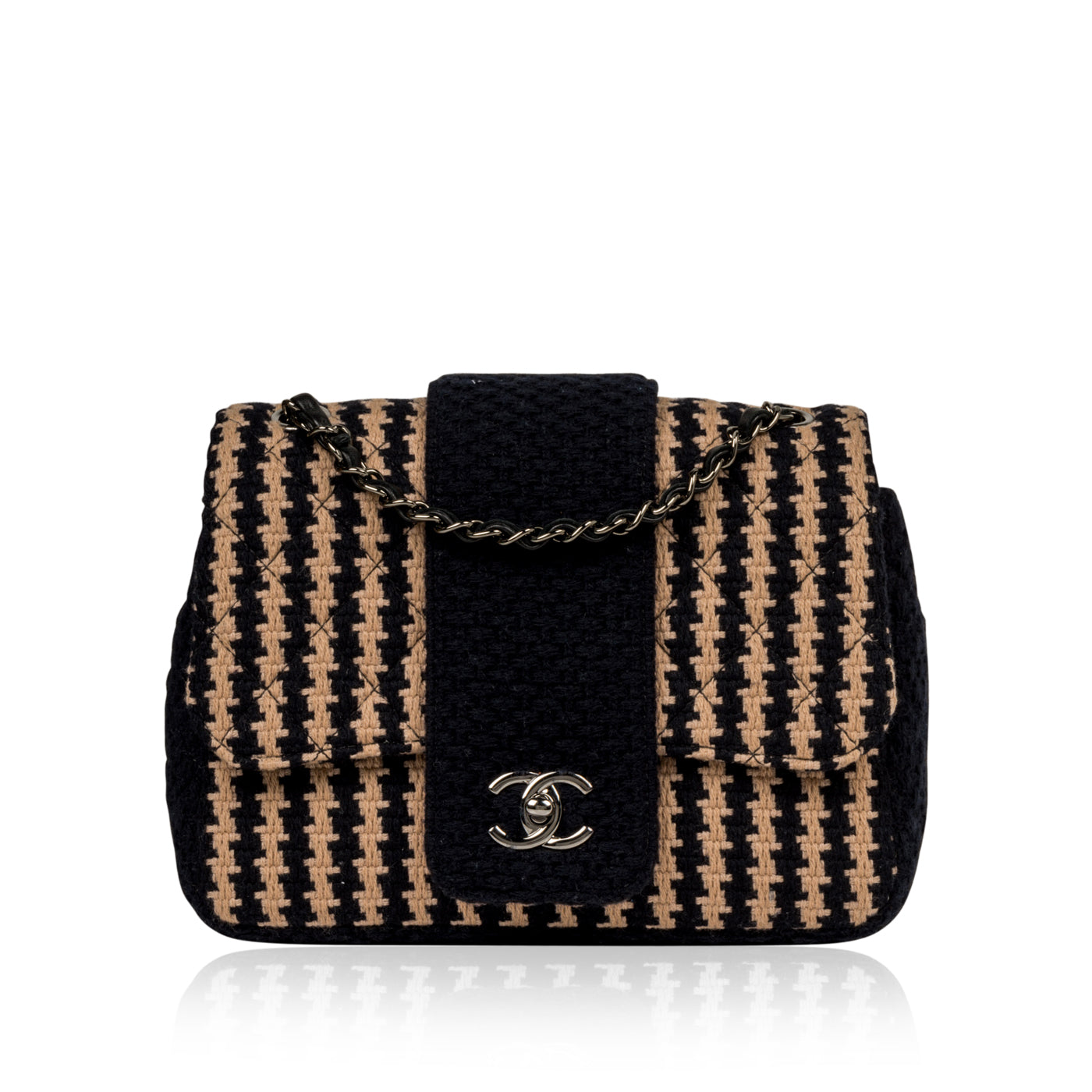 Houndstooth Flap Bag