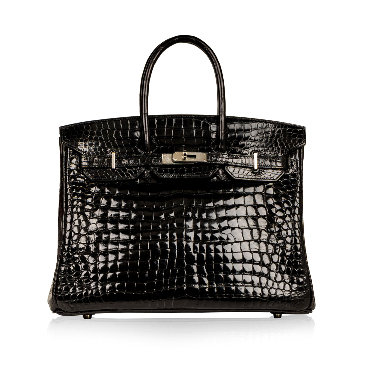 Birkin 35cm - Noir Crocodile Shiny Porosus