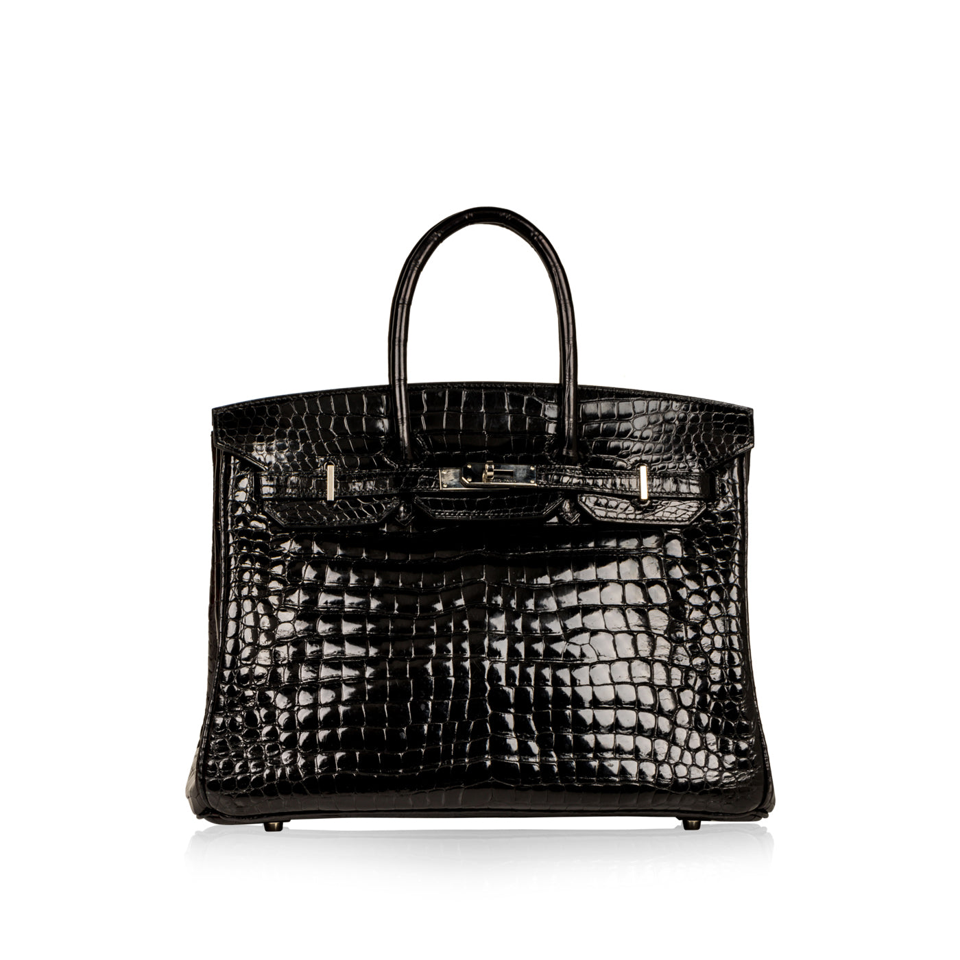 Birkin 35cm - Noir Crocodile Shiny Porosus